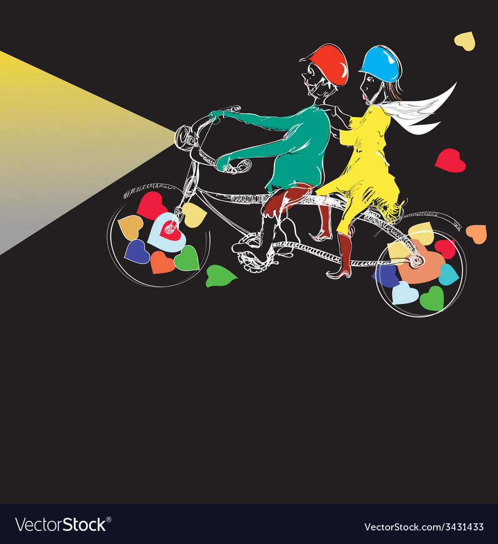 Couple Cycling Royalty Free Vector Image VectorStock