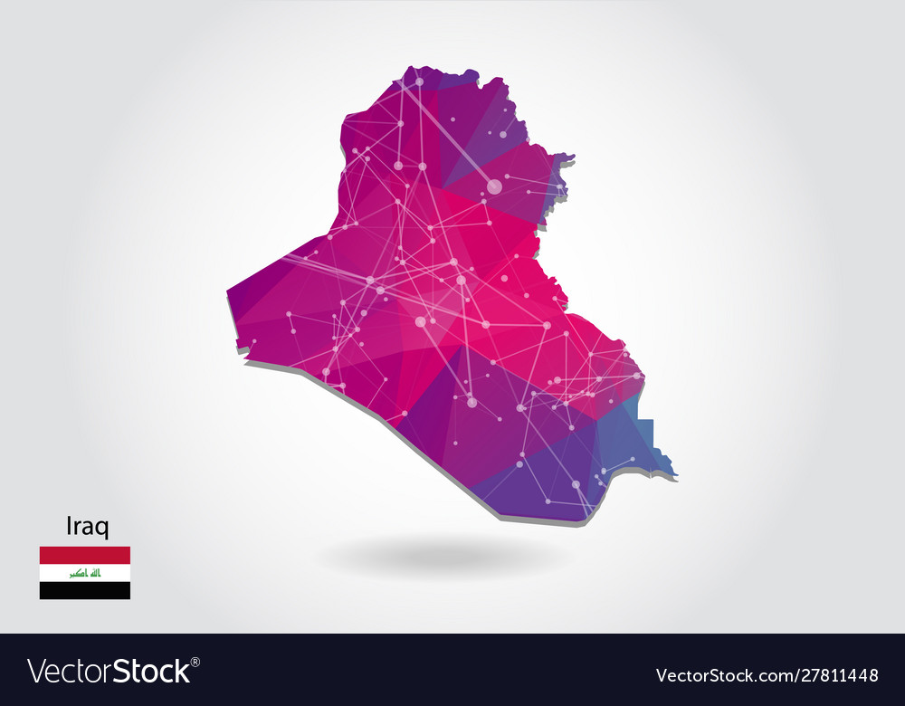 Polygonal Iraq Map Low Poly Design Made Royalty Free Vector