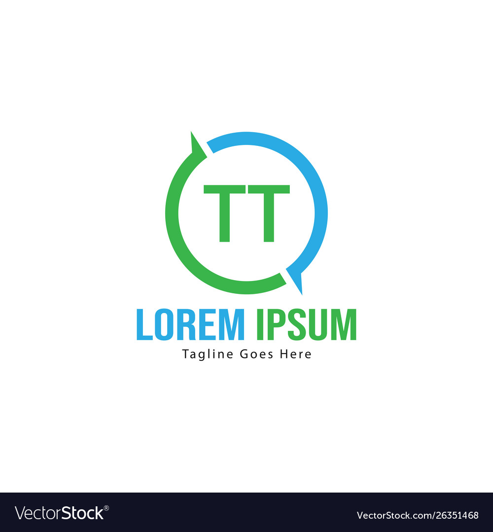 Initial Tt Logo Template With Modern Frame Vector Image