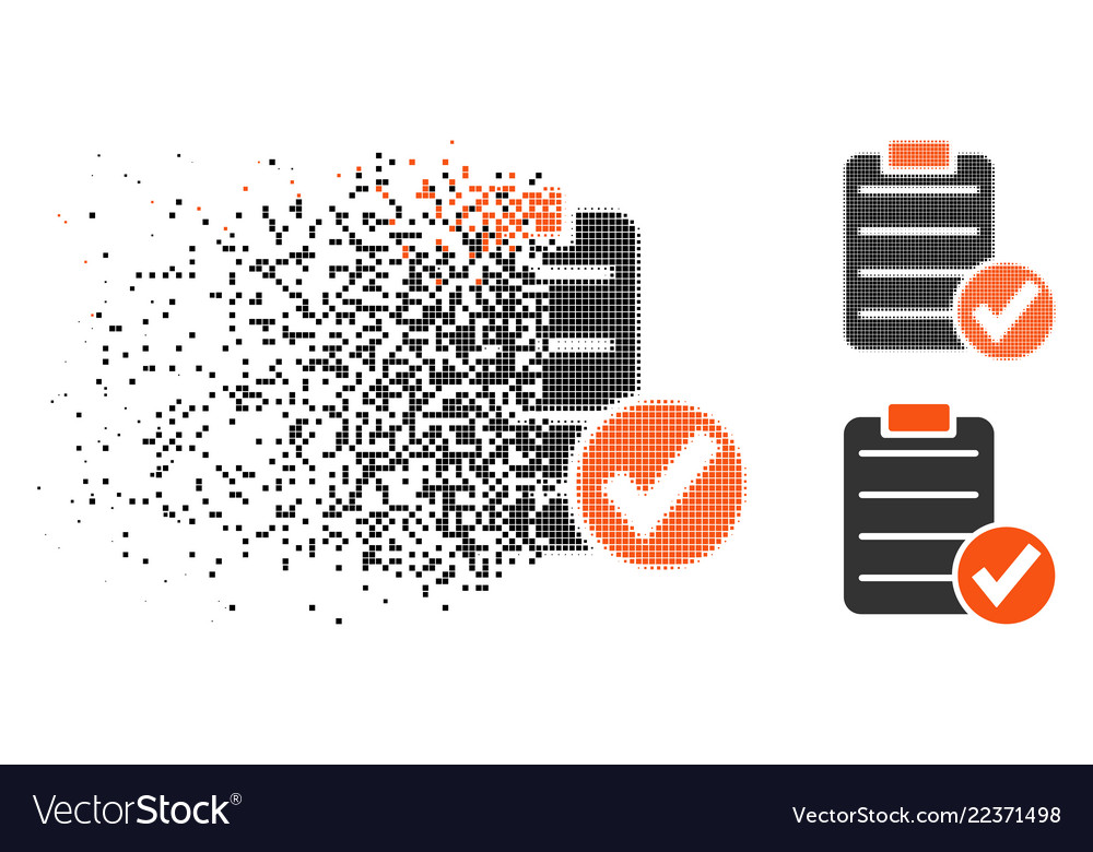 Fragmented Dotted Halftone Apply Form Icon Vector Image