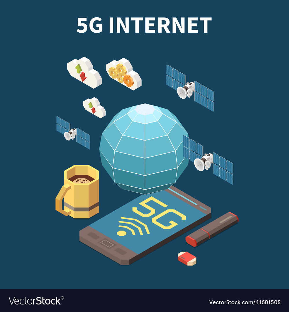 Internet Isometric Concept Royalty Free Vector Image