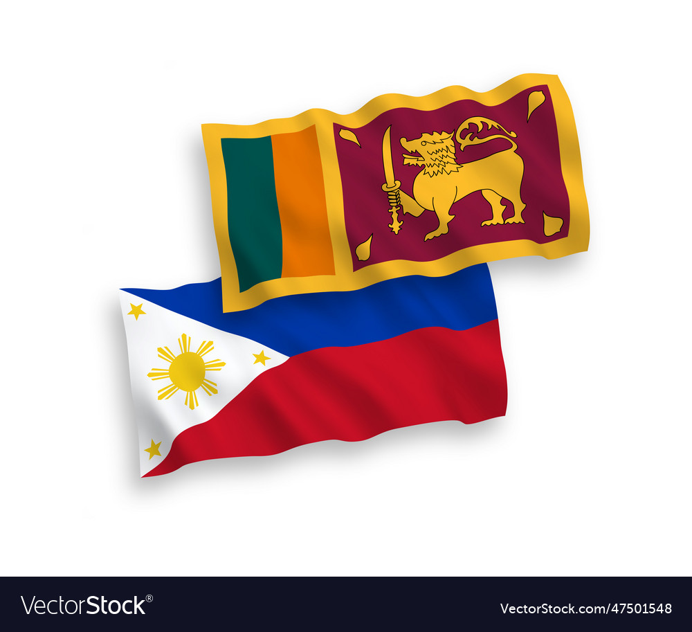 Flags Of Sri Lanka And Philippines On A White Vector Image