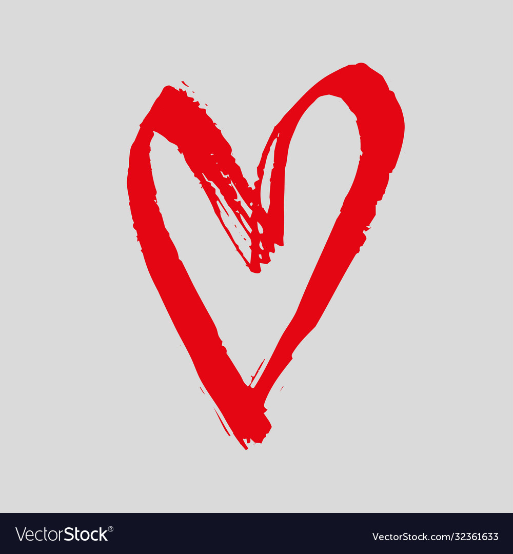 Brush Painted Heart Royalty Free Vector Image VectorStock