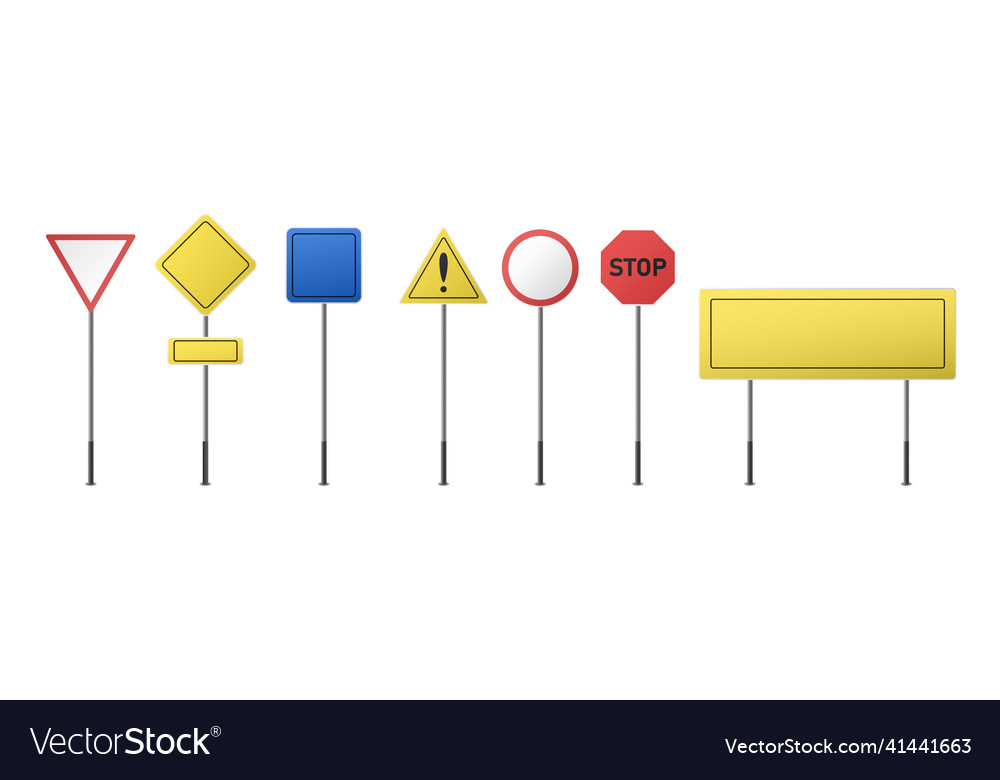 Set Of Road Signs Isolated Royalty Free Vector Image