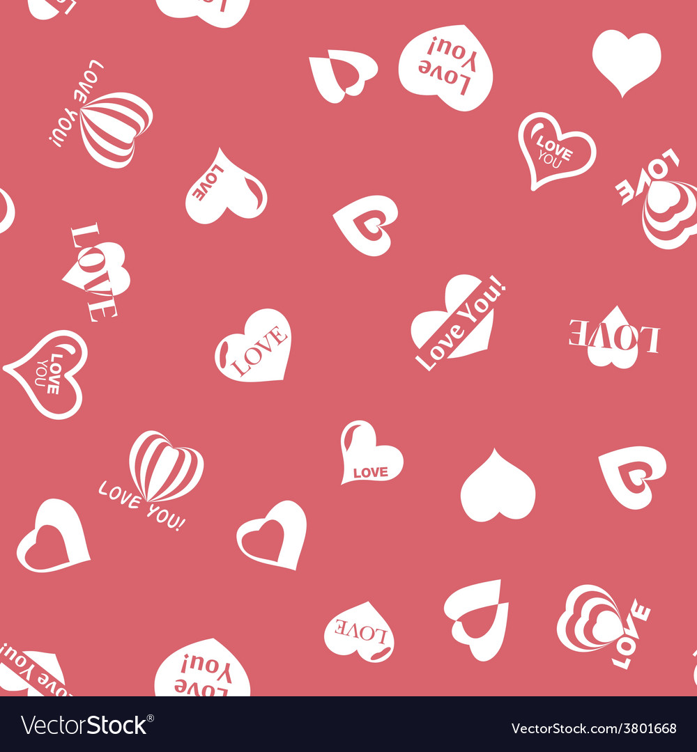 Heart Pattern To Valentines Day Seamless Texture Vector Image