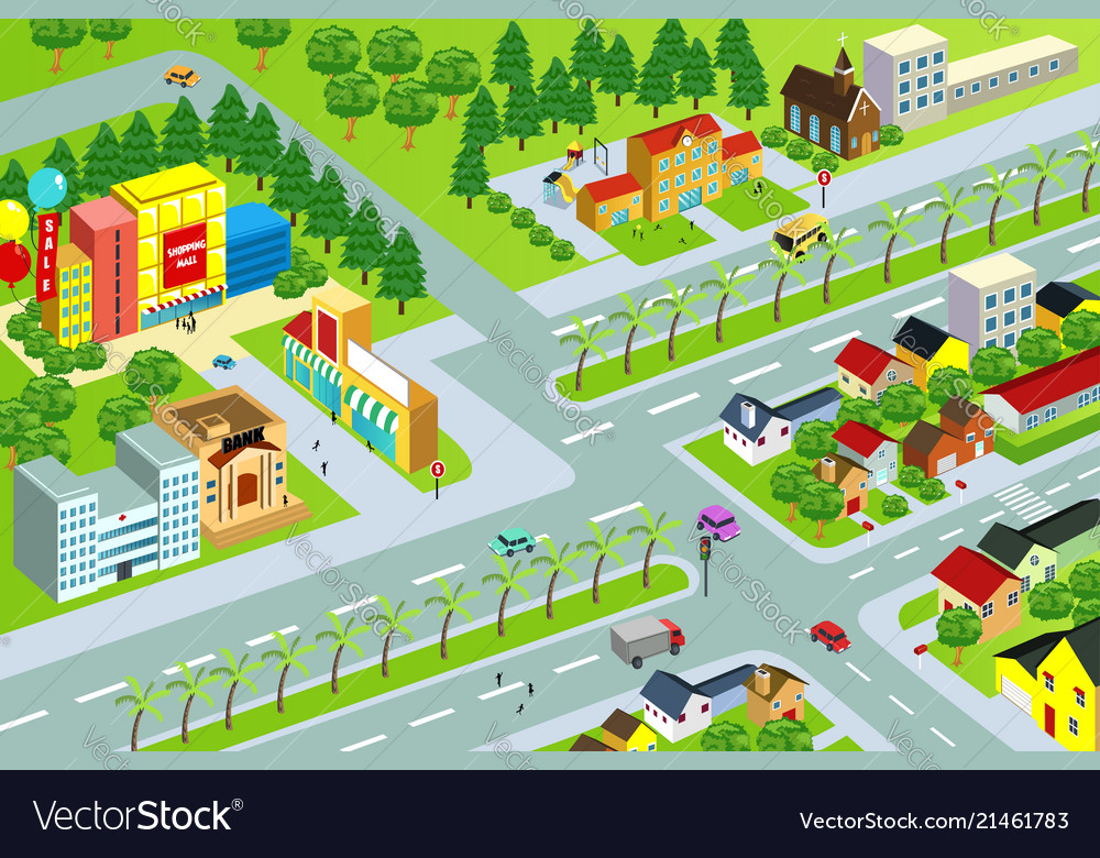 City Map Royalty Free Vector Image VectorStock