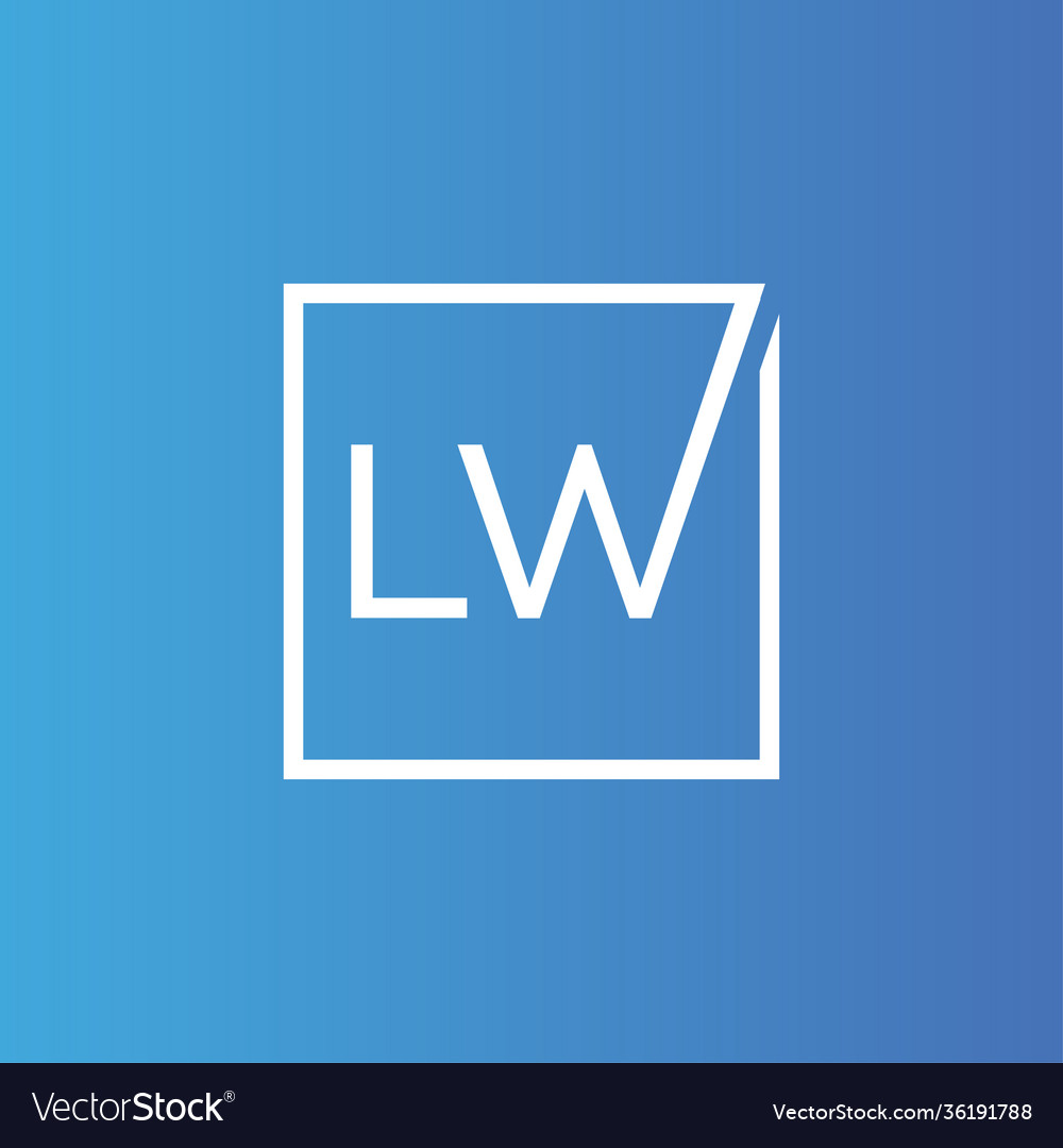 Creative Initial Letter Lw Square Logo Design Vector Image