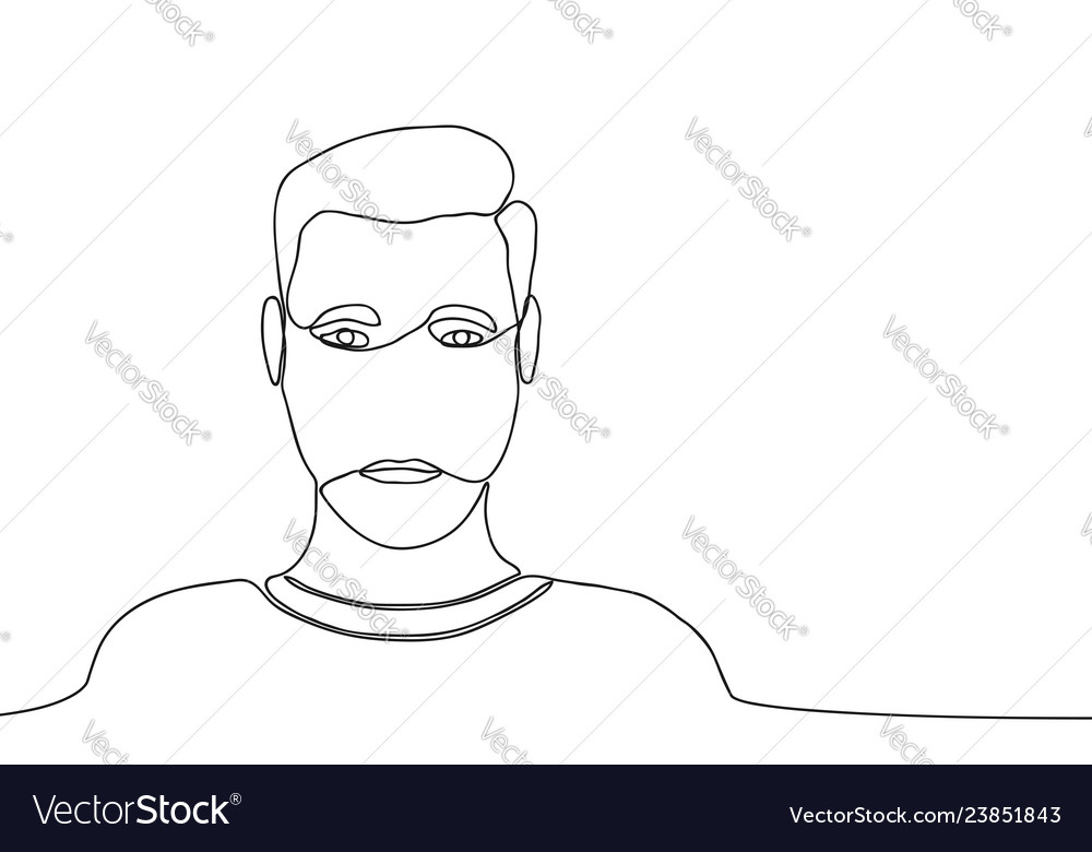 Continuous Line Drawing Man Male One Line Vector Image