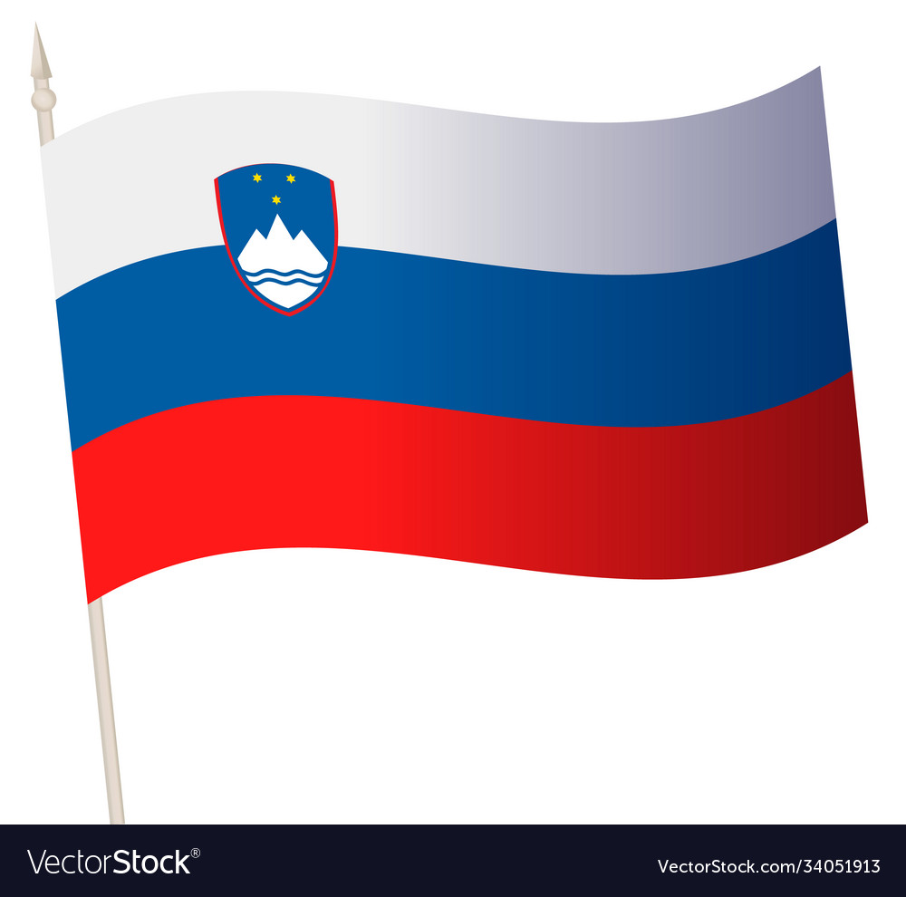 Waving Flag On A Flagpole The National Royalty Free Vector