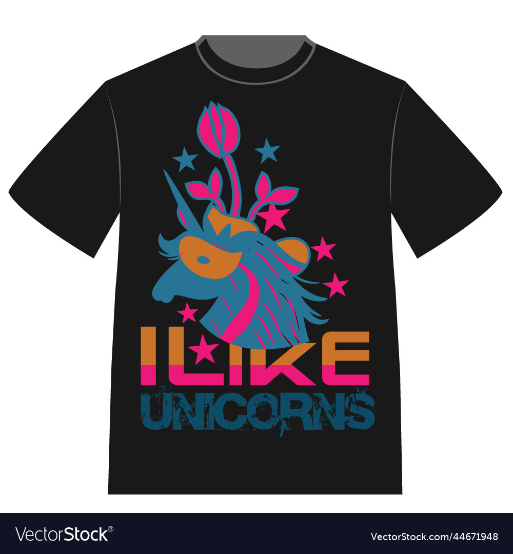 Unicorn T Shirt Design Royalty Free Vector Image