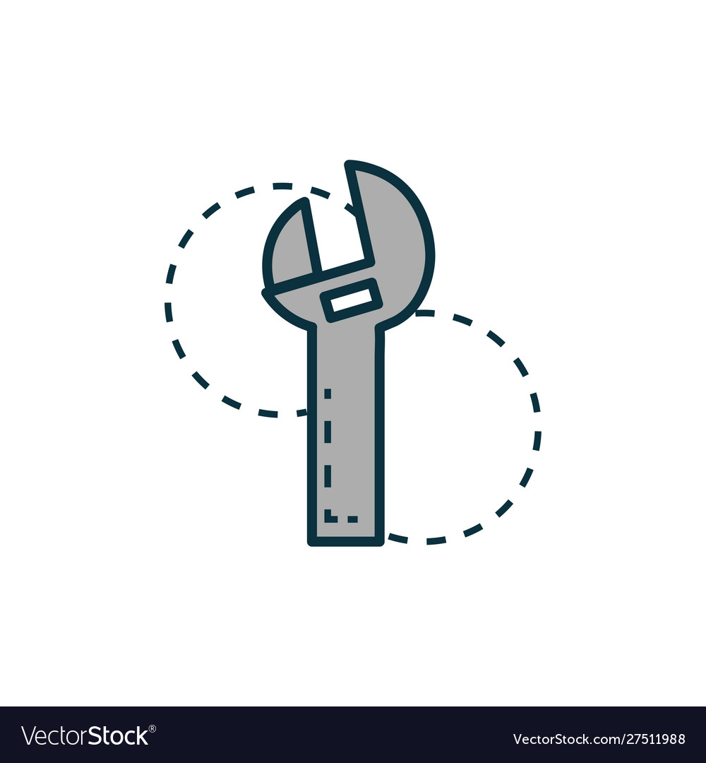 Adjustable Wrench Work Tools Engineering Icon Vector Image