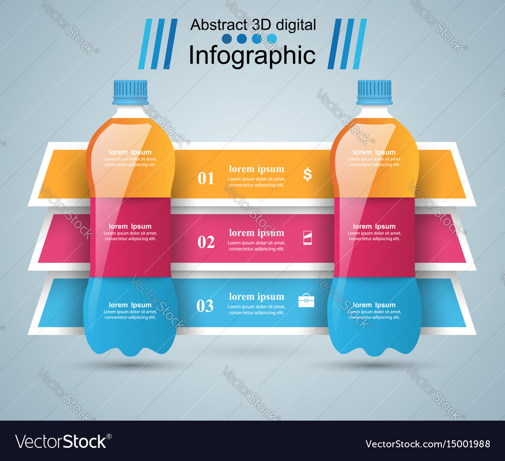 Bottle Water Infographics Royalty Free Vector Image