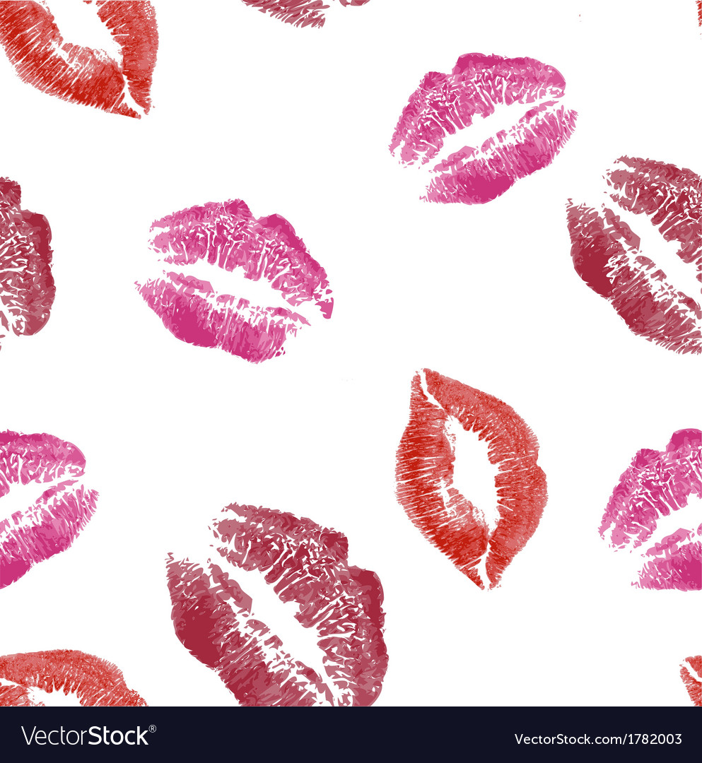 Seamless Pattern With Lips Imprints Royalty Free Vector