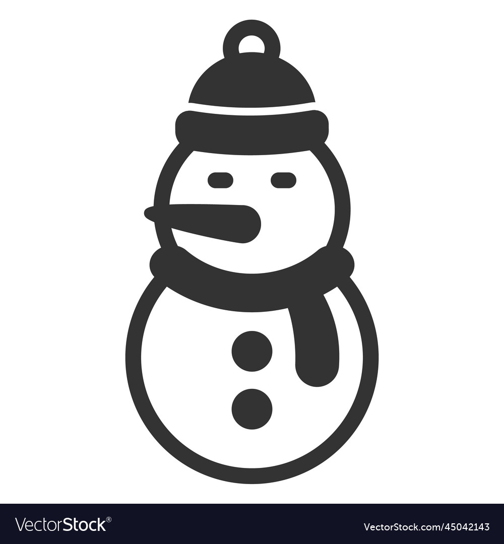 Snowman In A Hat And Scarf 1 Royalty Free Vector Image