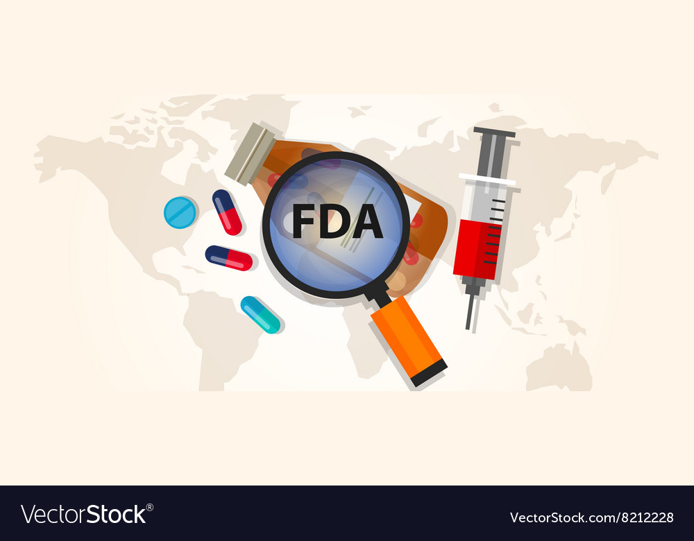 Fda Food And Drug Administration Approval Health Vector Image