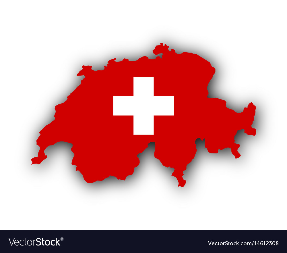 Map And Flag Switzerland Royalty Free Vector Image