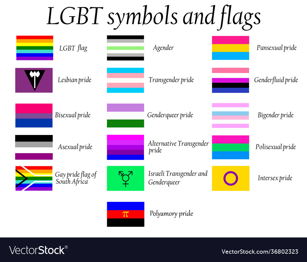 Lgbt Official Pride Flag Collection Lesbian Gay Vector Image