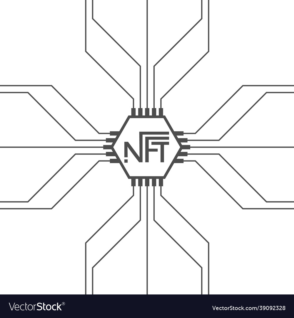 Nft Token Template On A White Background Vector Image