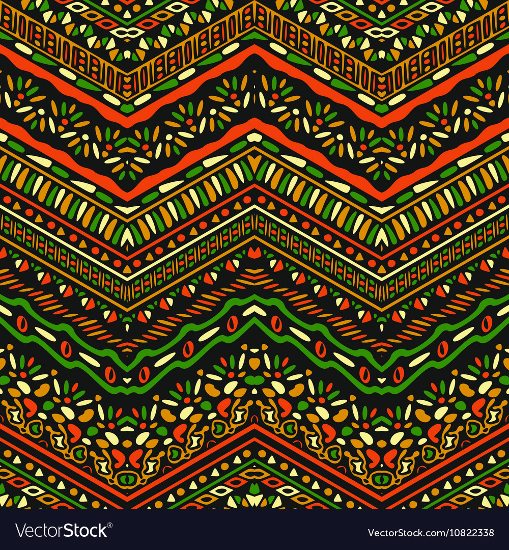 African Style Pattern With Tribal Motifs Vector Image