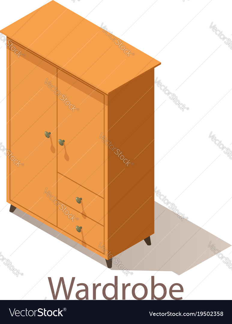 Wardrobe Icon Isometric Style Royalty Free Vector Image