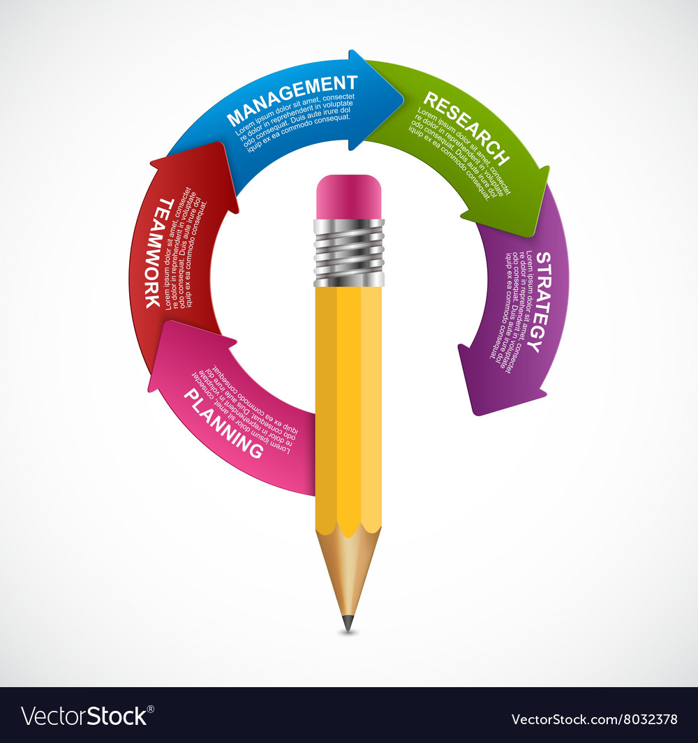 Education Pencil Option Infographics Design Vector Image