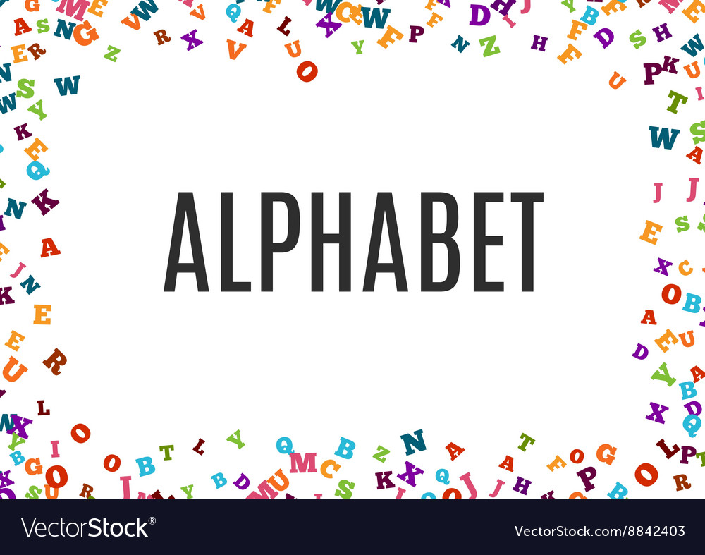 Abstract Black Alphabet Ornament Frame Isolated Vector Image