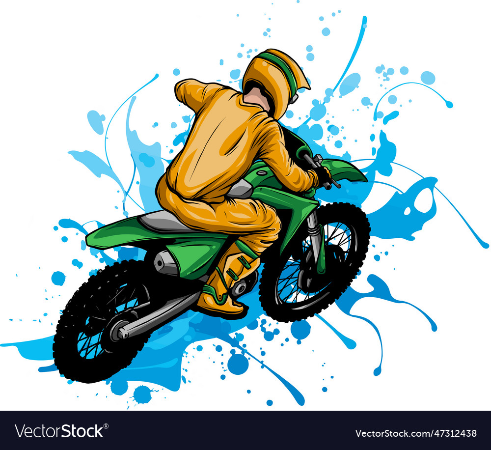 Motocross Rider Ride The Bike Royalty Free Vector Image