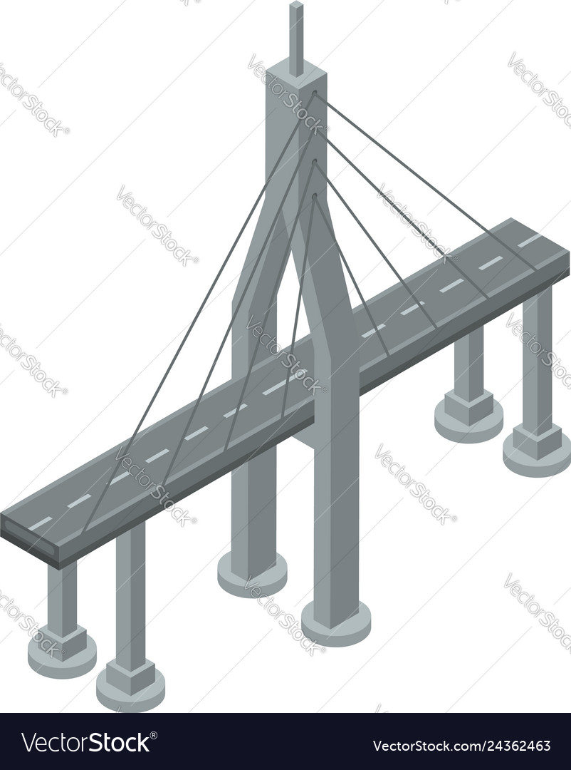 Modern Bridge Icon Isometric Style Royalty Free Vector Image