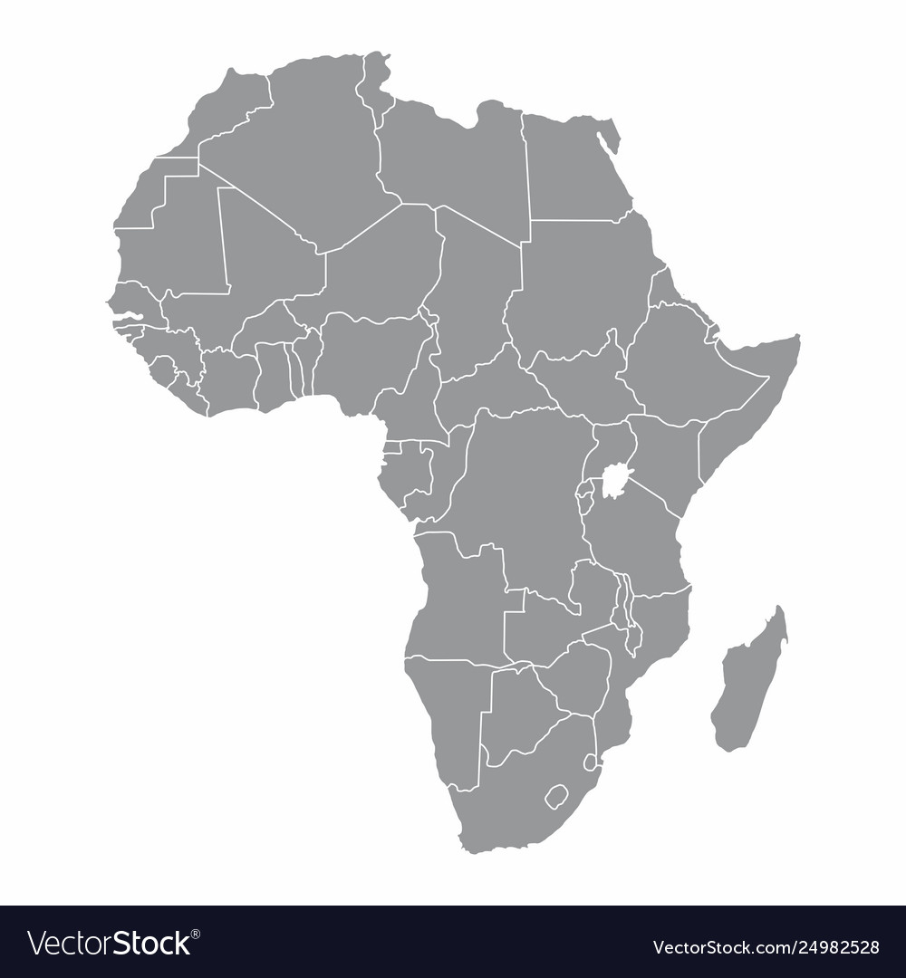 Africa Gray Map Royalty Free Vector Image VectorStock