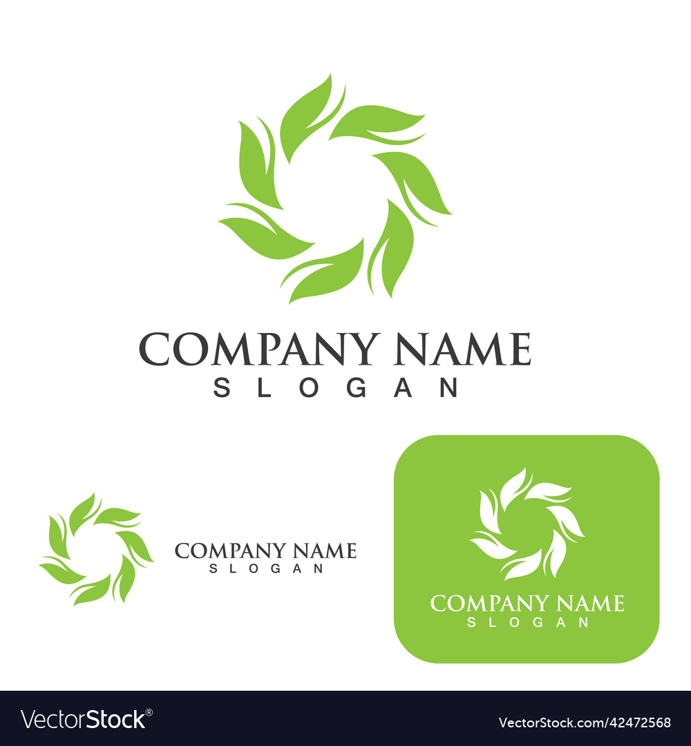 Green Leaf Ecology Logo Nature Element Royalty Free Vector