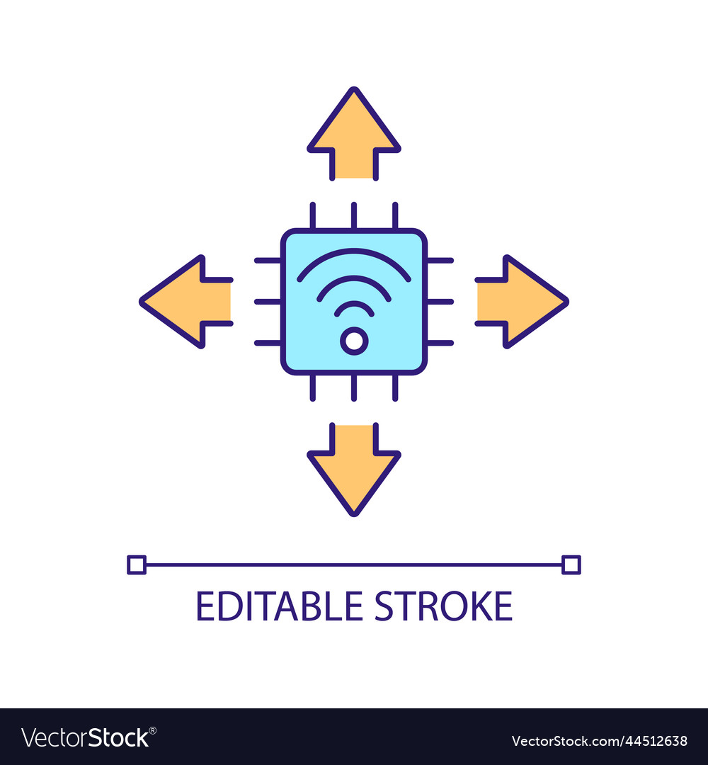 Wireless Internet Connection Rgb Color Icon Vector Image