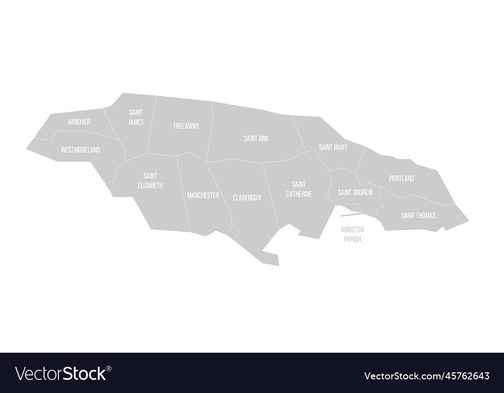 Jamaica Political Map Of Administrative Divisions Vector Image