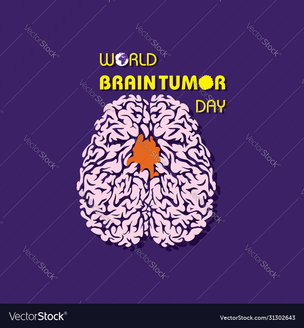 World Brain Tumor Day 8th June Suitable Vector Image