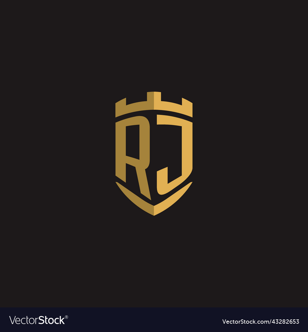 Initials Rj Logo Monogram With Shield Style Design