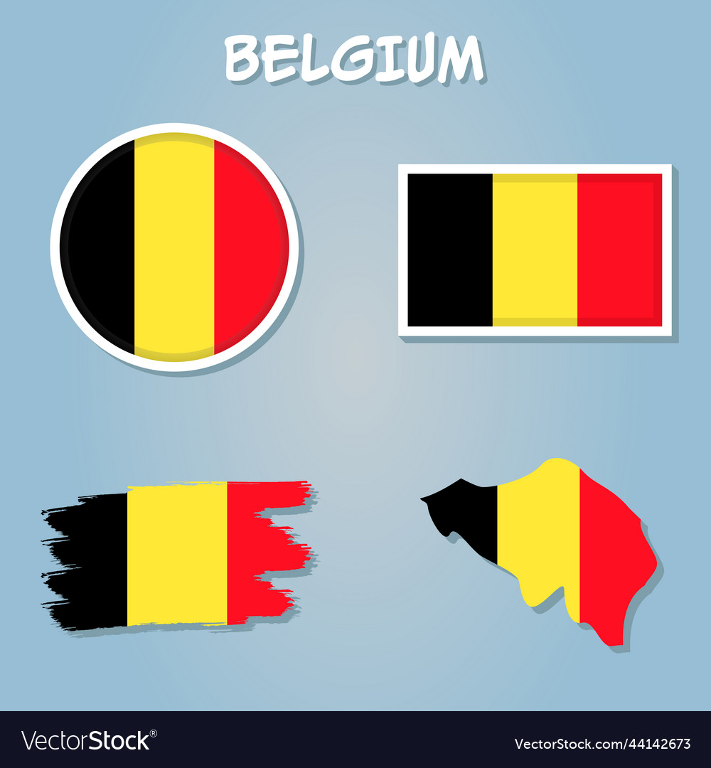 Colorful Flag Map Pointer And Of Belgium Vector Image