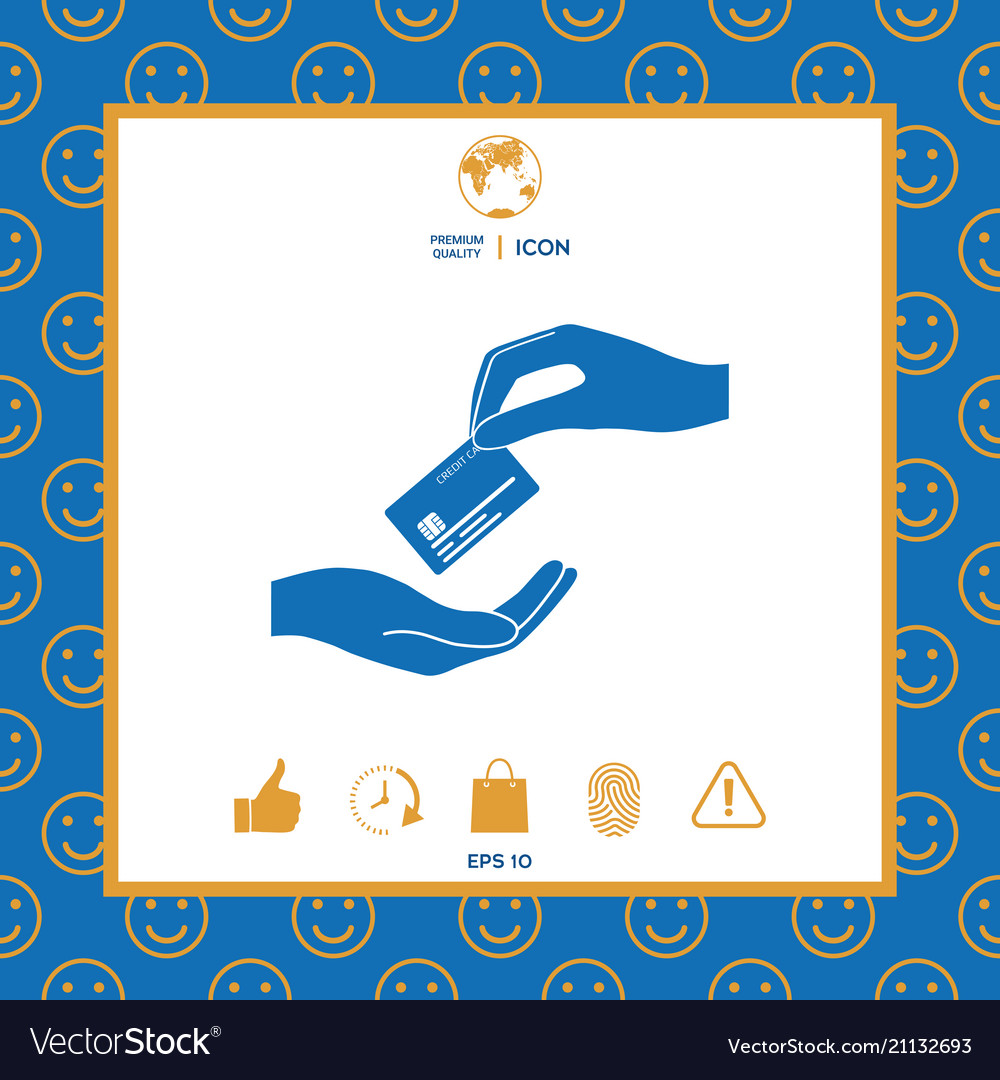 Receiving Credit Card Hand Holding Royalty Free Vector Image