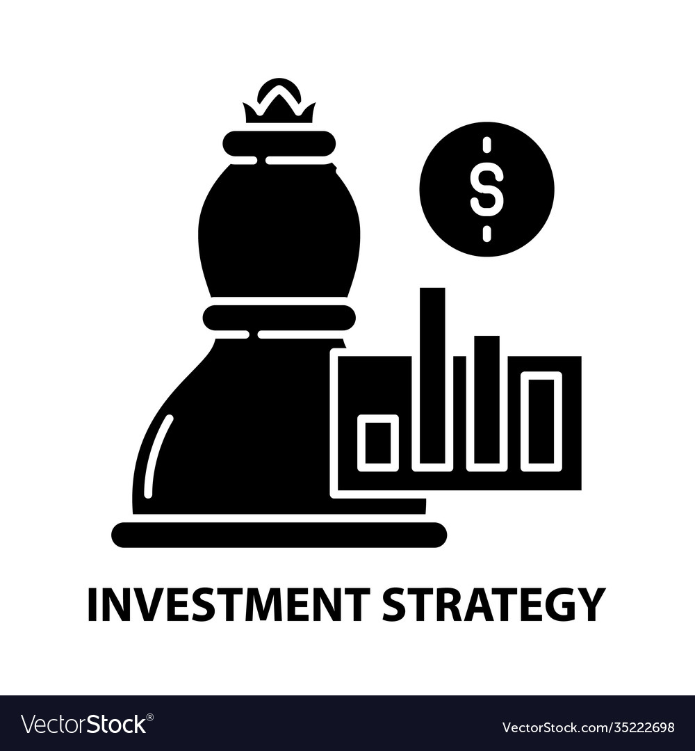 Investment Strategy Icon Black Sign Royalty Free Vector