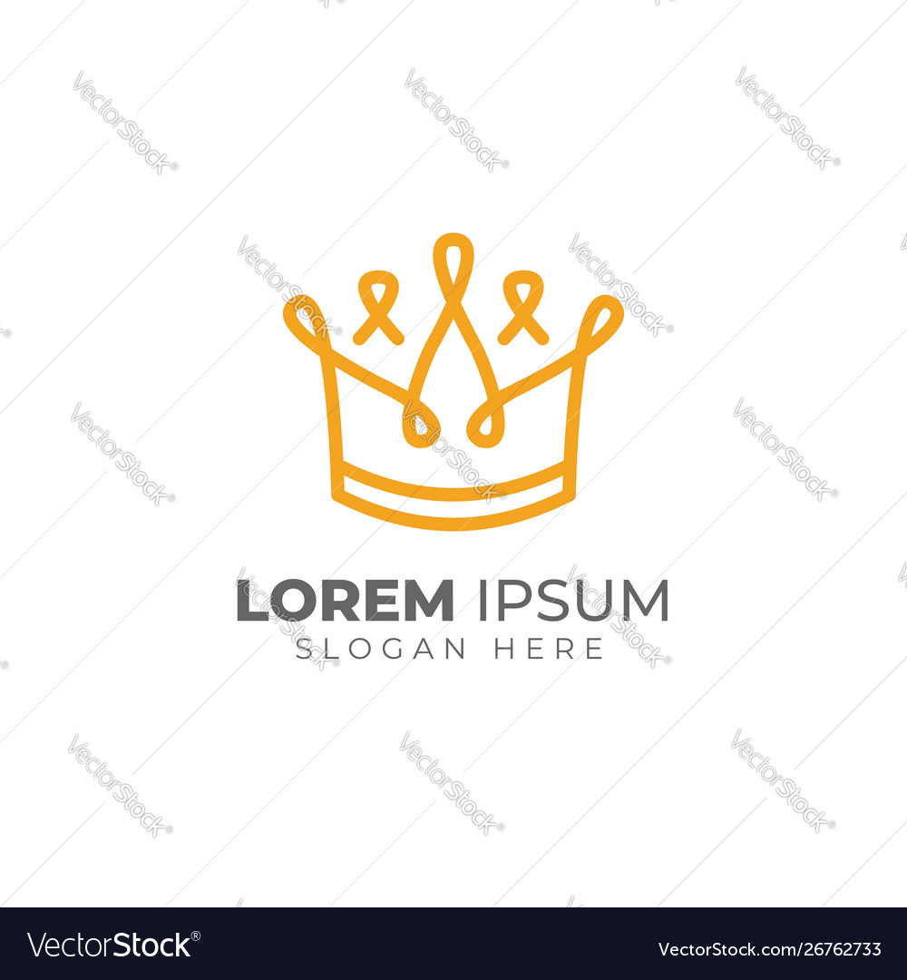 Creative Crown Logo Template Linear Royalty Free Vector