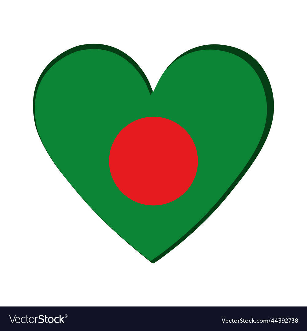 Isolated Heart Shape With The Flag Of Bangladesh Vector Image