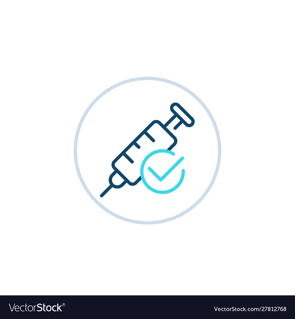 Vaccination Done Linear Icon Royalty Free Vector Image