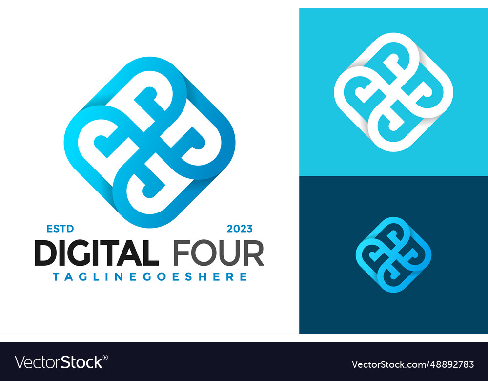 Letter D Digital Technology Business Company Logo Vector Image