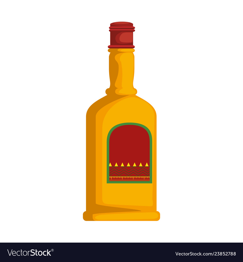 Tequila Bottle Isolated Icon Royalty Free Vector Image