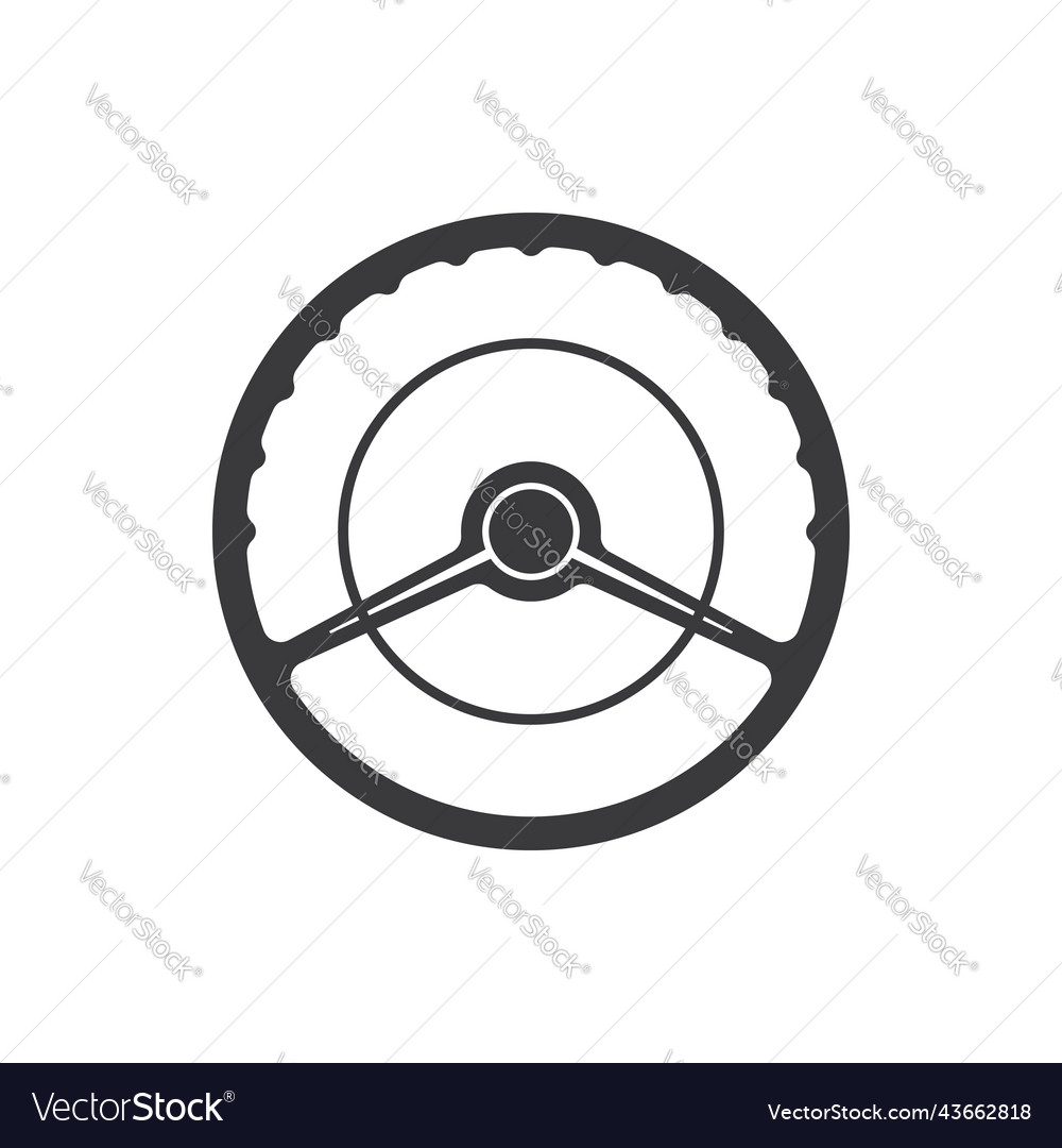 Automobile Steering Wheel Isolated Car Drive Sign Vector Image