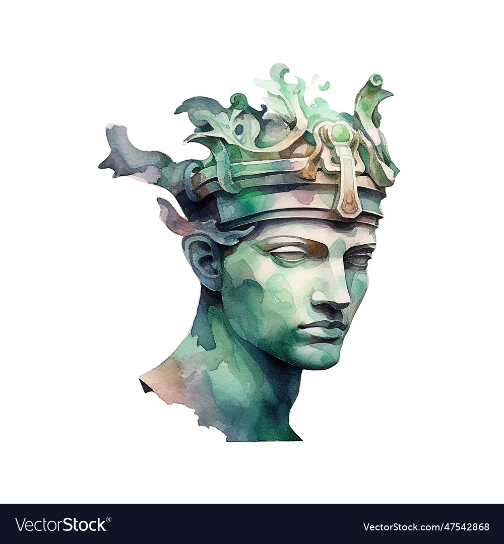 Contemporary Art With Antique Statue Head Vector Image