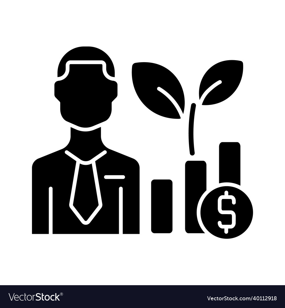 Fund Manager Black Glyph Icon Royalty Free Vector Image