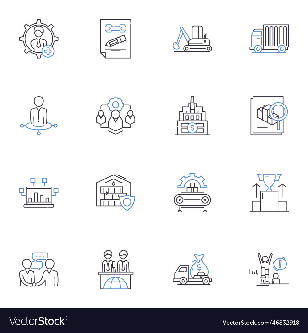 Information Technology Line Icons Collection Vector Image