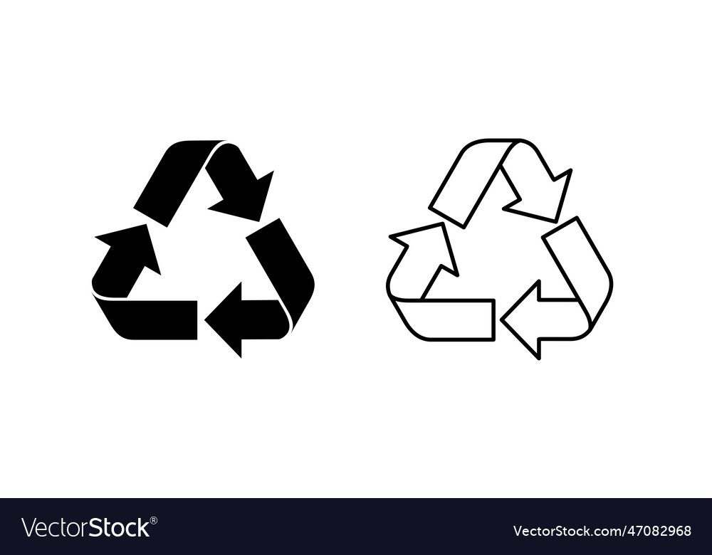 Recycle Icon Set Logo Symbol Royalty Free Vector Image