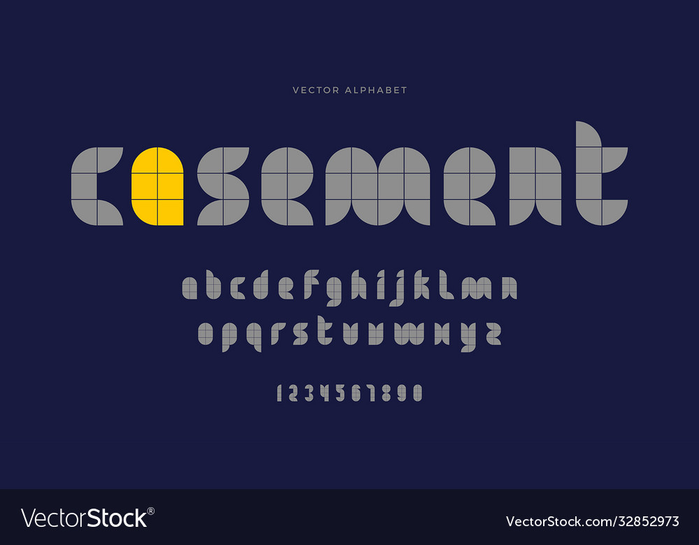 Modern Geometric Font Minimal Typeface Royalty Free Vector