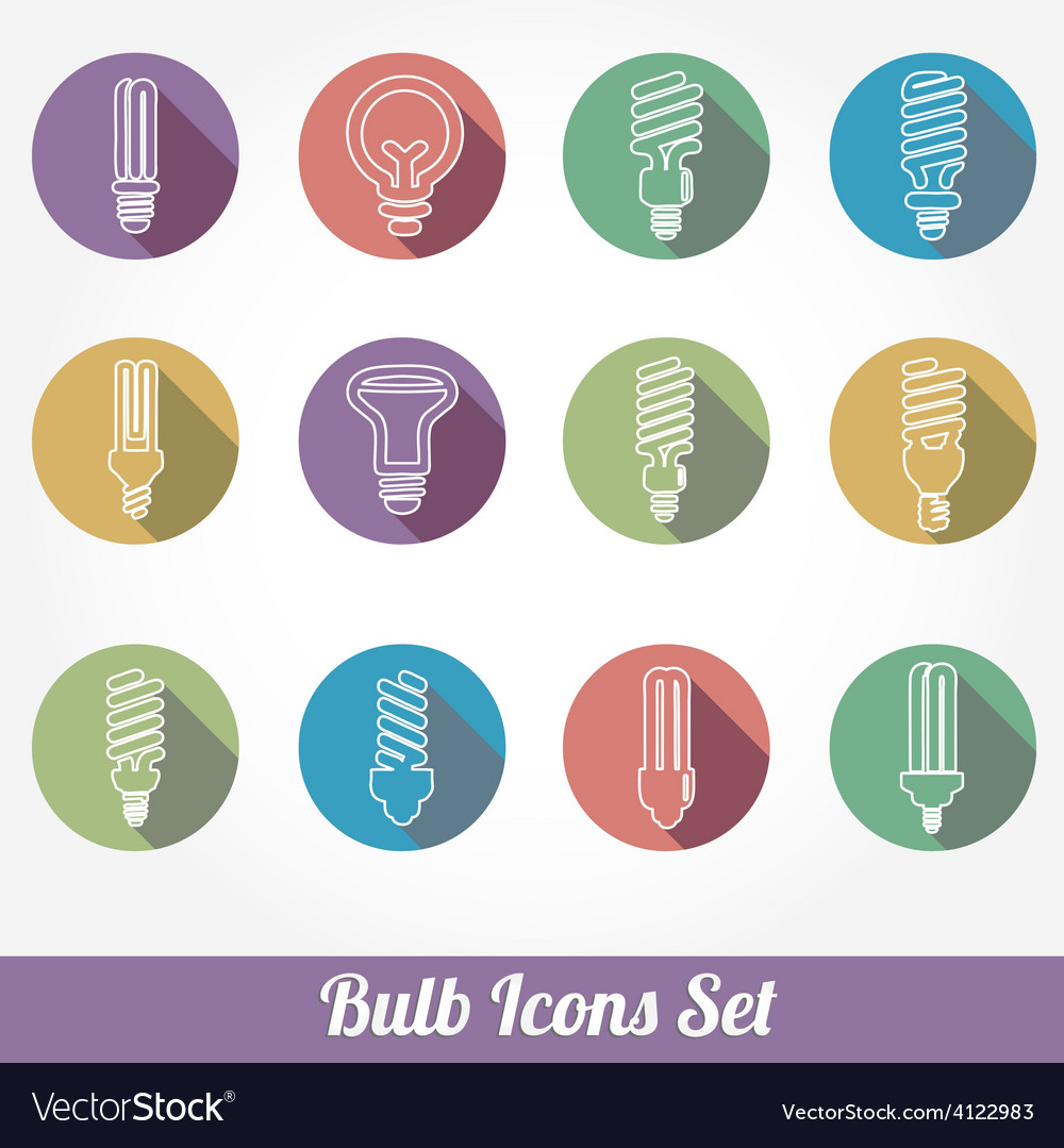 Light Bulbs Bulb Icon Set Royalty Free Vector Image