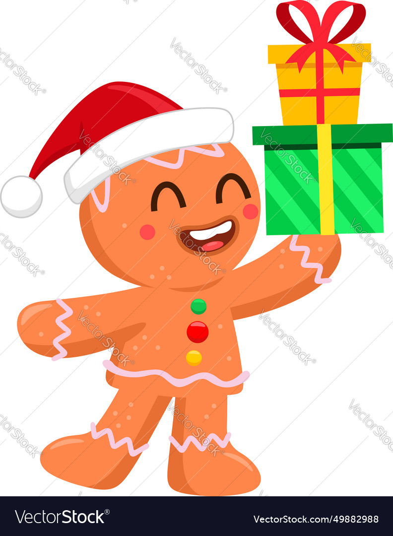 Cute Christmas Gingerbread Man Royalty Free Vector Image